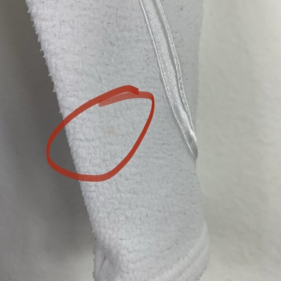 Nike Size Large Fleece Sweatshirt White Zip Up Pockets Logo Spellout Womens - Picture 6 of 6